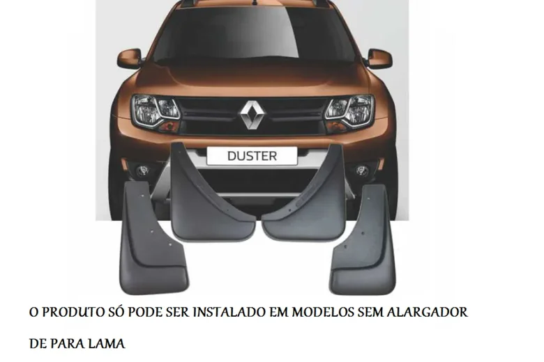 Apara-Barro Renault Duster 15/19 Conjunto 4 Peças (Preto)