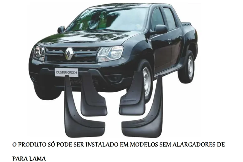 Apara-Barro Renault Oroch 15/20 Conjunto 4 Peças (Preto)