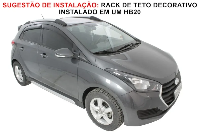 Rack de Teto Decorativo Universal Aplicável Até 1,54M (Preto c/ Prata-Aluminium) Instalado Em Um Hb20