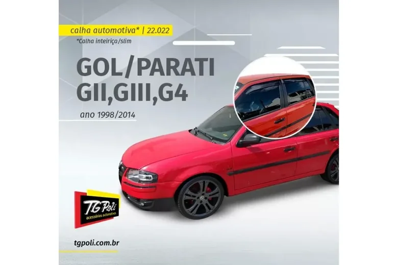 Calha Inteiriça/Slim Vw Gol/Parati Gii,Giii,G4 98/14 4 Portas