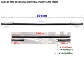 Rack de Teto Decorativo Universal Aplicável até 1,54M (Preto c/ Prata-Aluminium) Instalado em um Gol G7 - Imagem: 2
