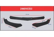 Front Lip Spoiler [Pp] Universal 3 Peças (Black Piano) - Imagem: 1