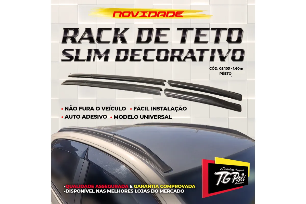 Rack de Teto Decorativo [Pp] Slim Universal Comprimento 1,60 M