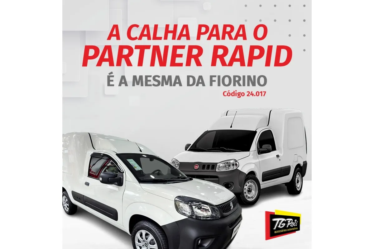 Calha para Carro Partner Rapid 2022/2024